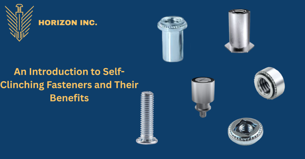 Self-Clinching Studs installed on thin metal panel for strong fastening.