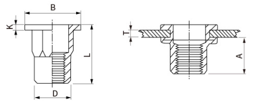 Nut Insert Semi Hex Large Flange Technical Datasheet 2 Horizon Inc.
